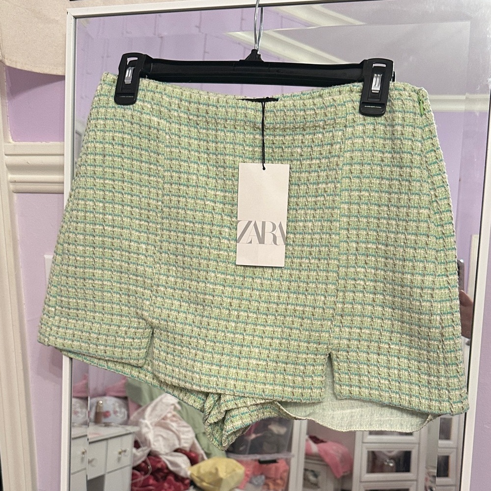 Zara Women's Mint Tweed Skorts